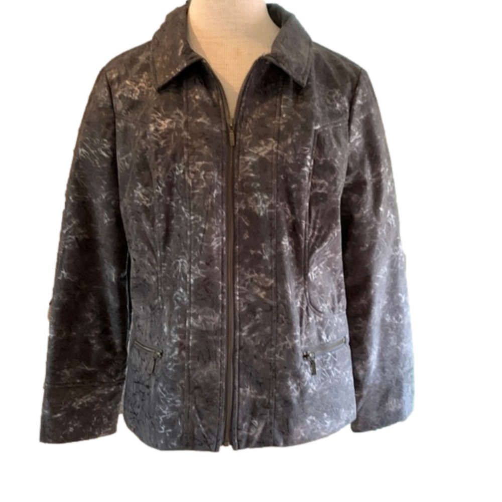 Christopher and Banks large grey metallic zip up jacket/blazer